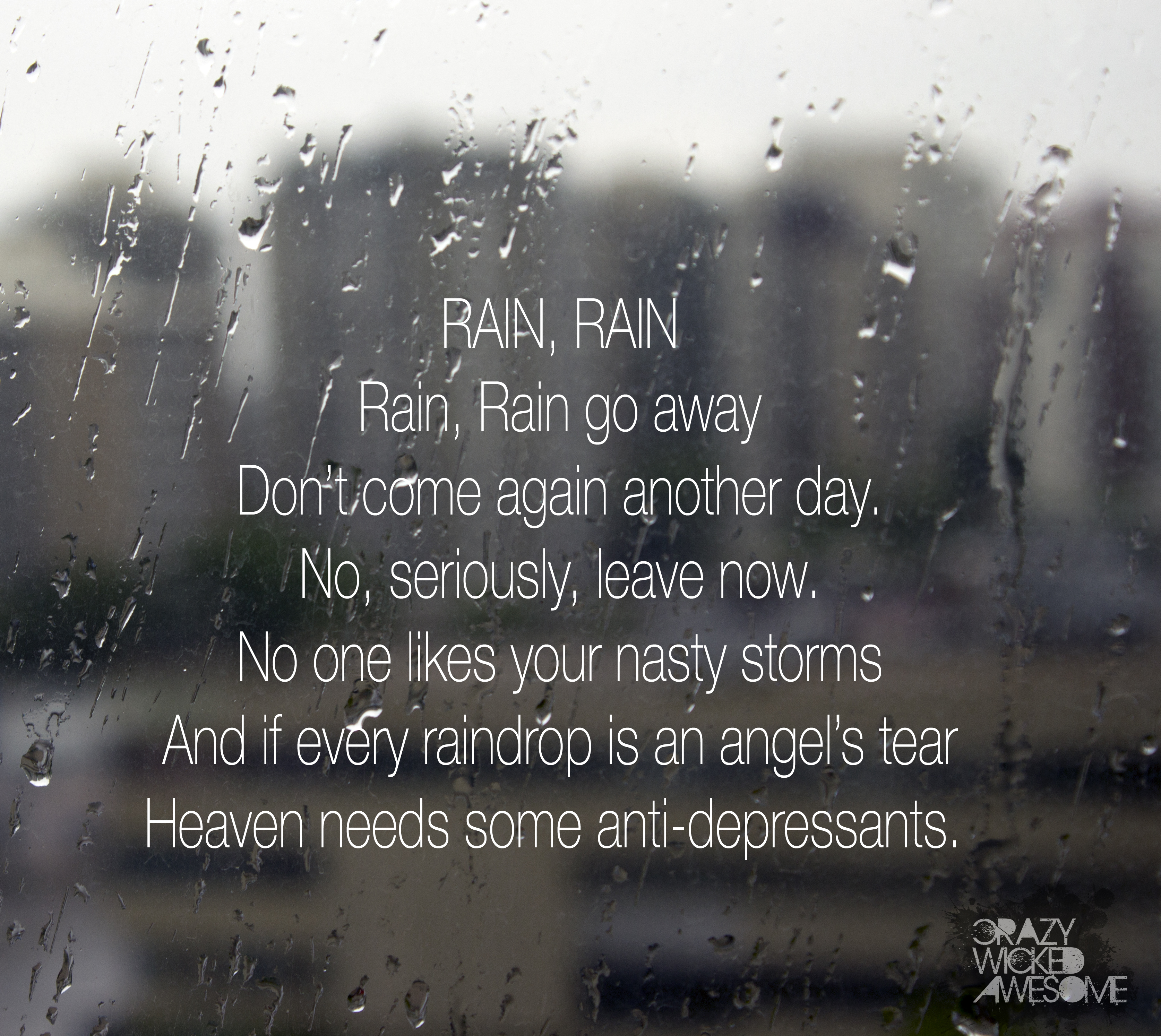 Rain, Rain Poem, CWA